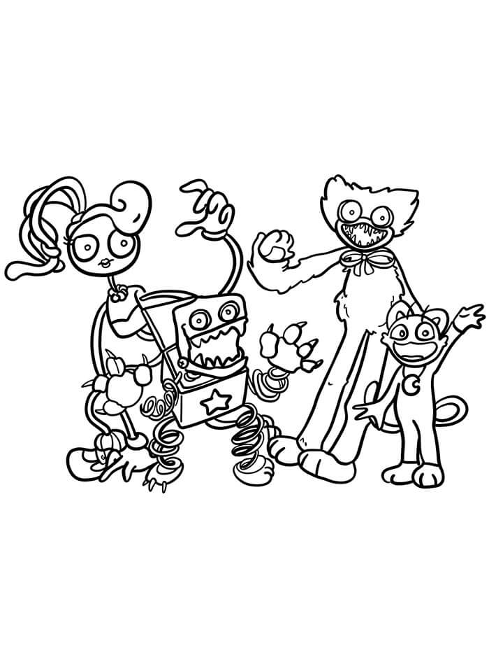 Poppy Playtime Zdarma Tisknutelné omalovánka