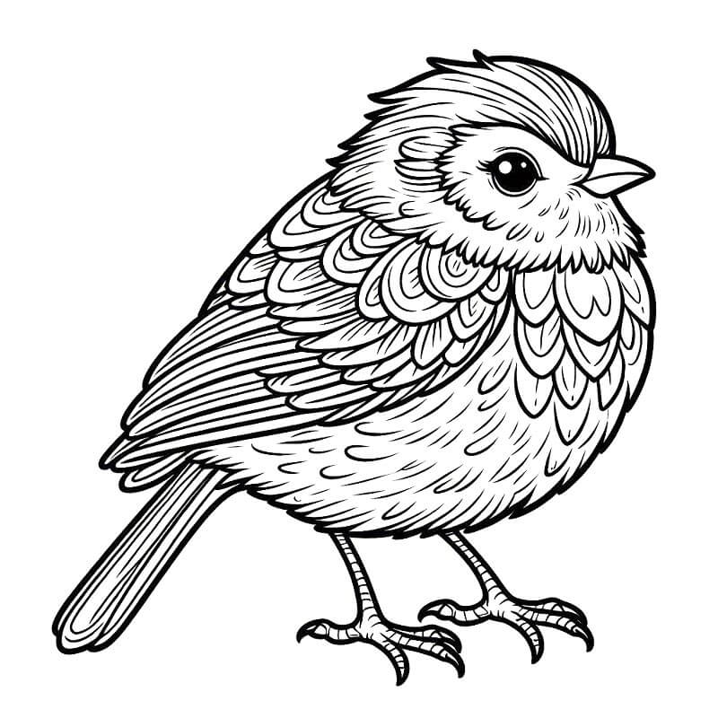 Pták Tisknutelný pro Děti omalovánka