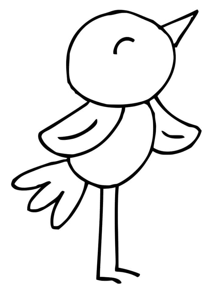 Pták pro 1leté Děti omalovánka