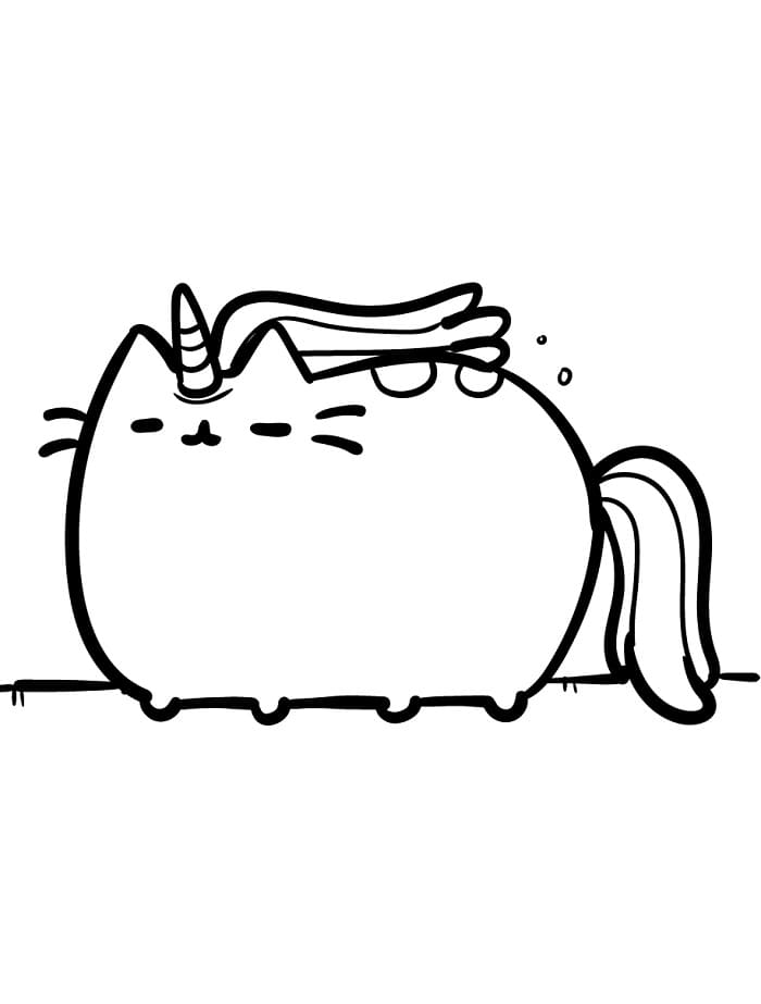 Pusheen Tisknutelný Zdarma omalovánka