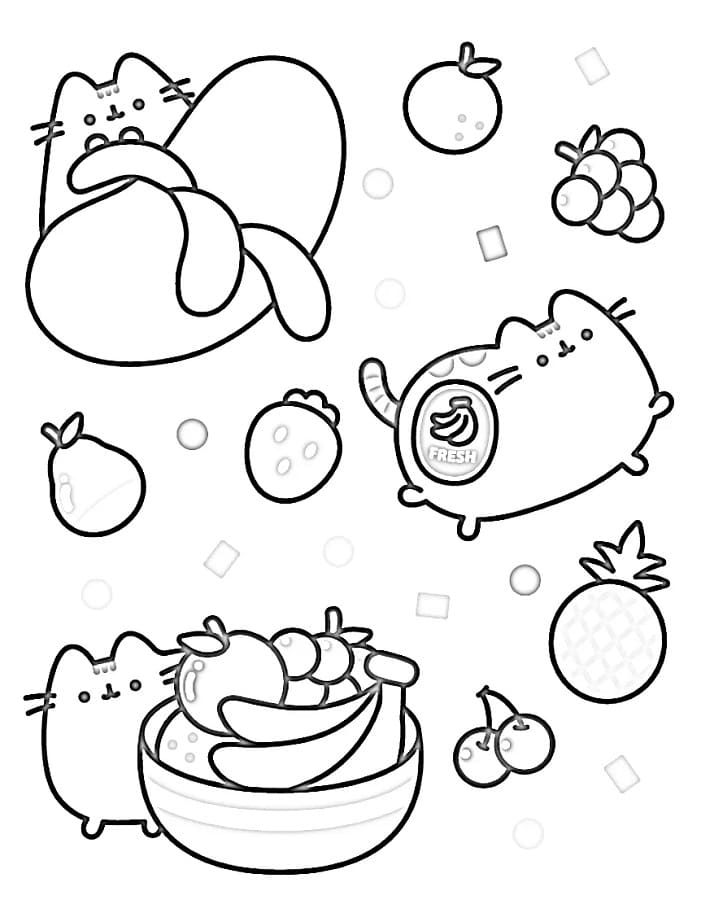 Pusheen Tisknutelný pro Děti omalovánka