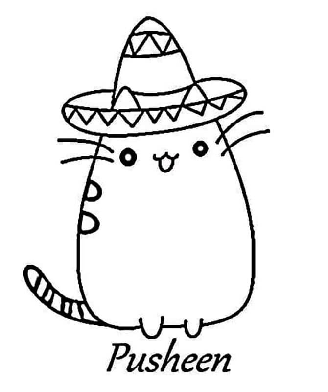 Pusheen Tisknutelný omalovánka