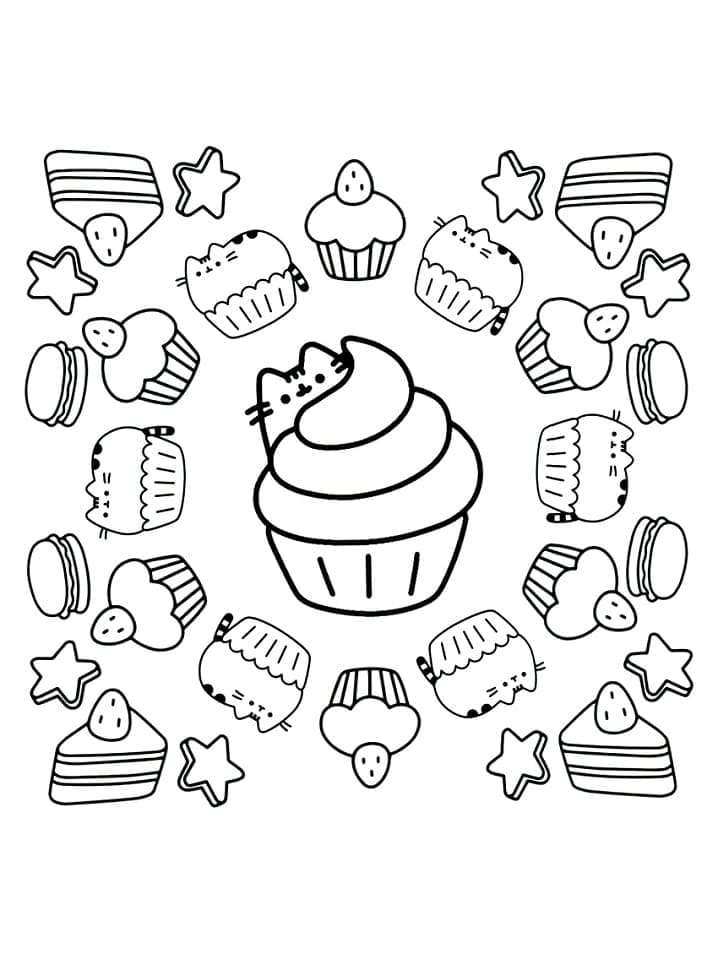 Pusheen Zdarma pro Děti omalovánka