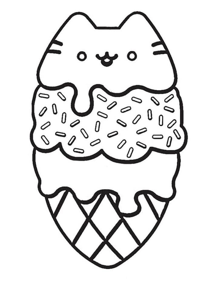 Pusheen pro 5leté Děti omalovánka