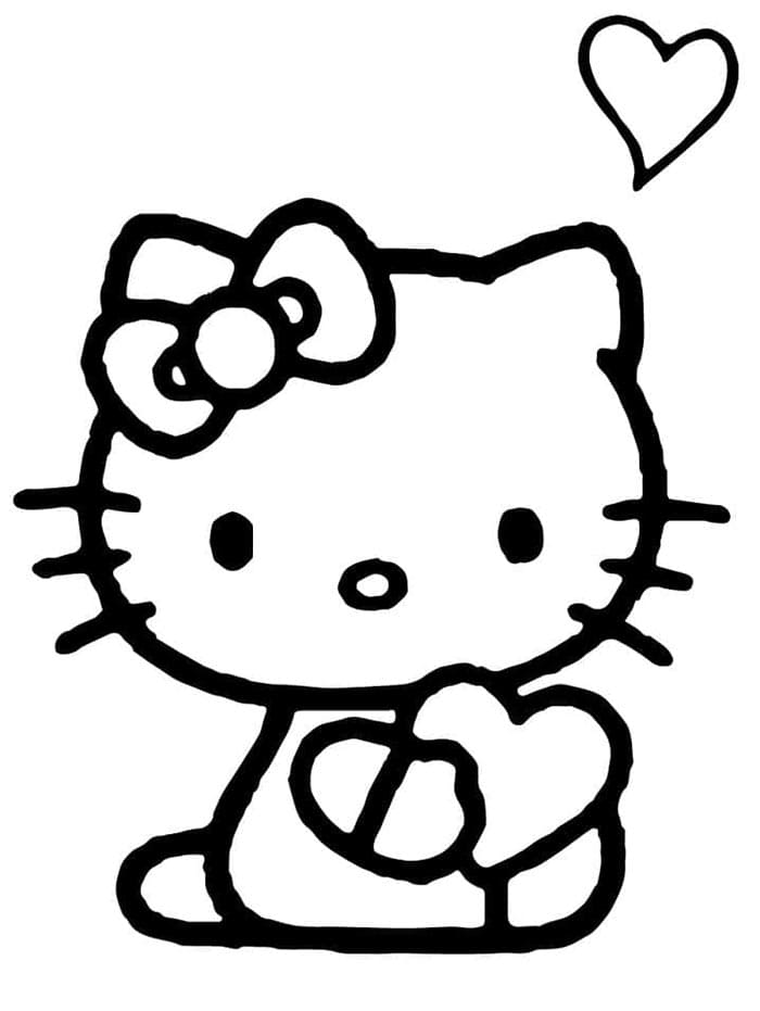 Půvabná Hello Kitty omalovánka