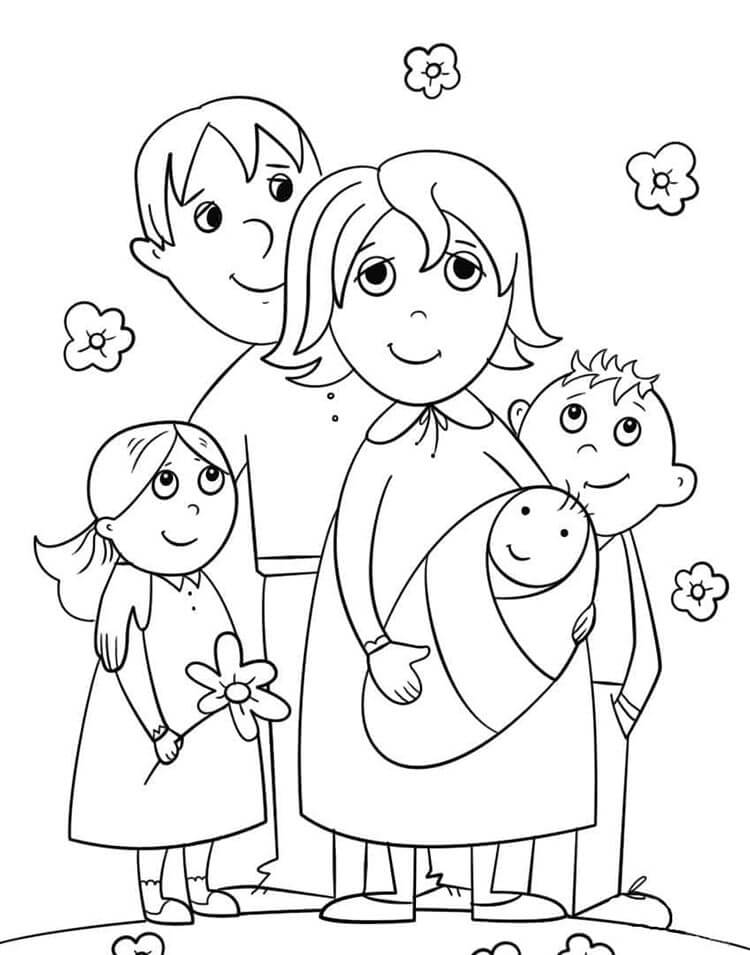 Půvabná Rodina omalovánka