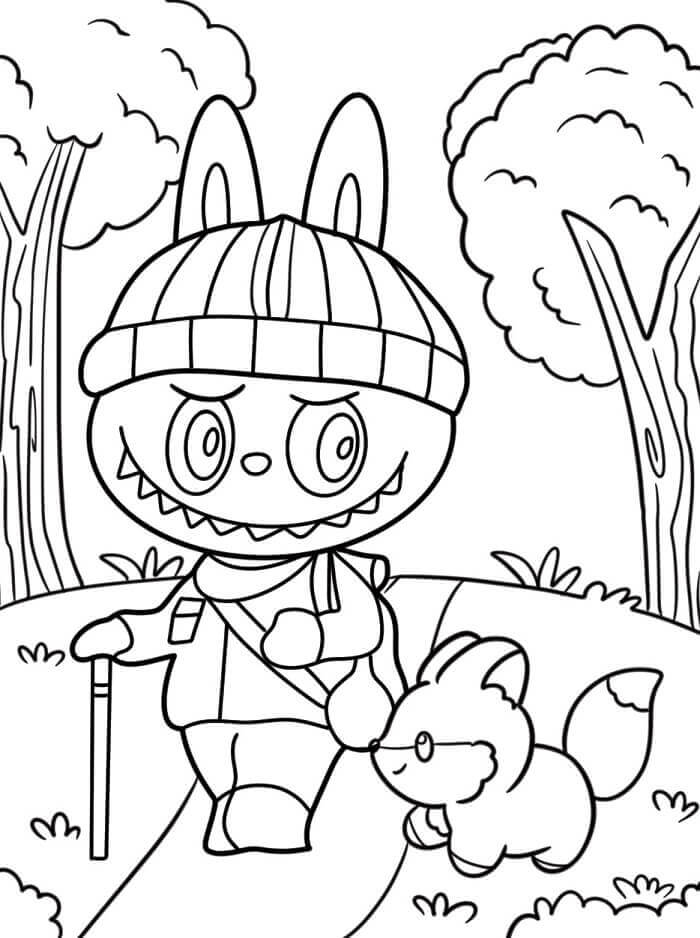 Půvabný Labubu omalovánka