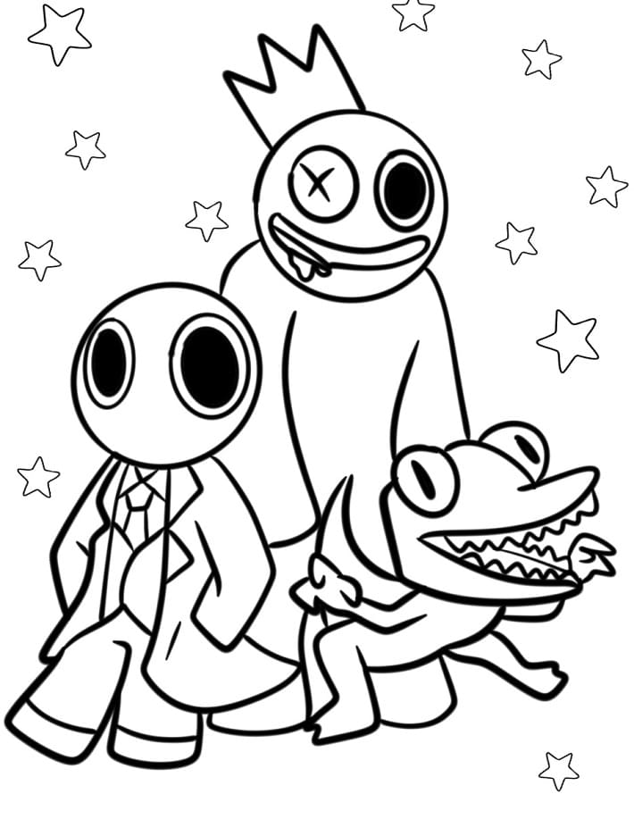 Rainbow Friends Tisknutelný pro Děti omalovánka