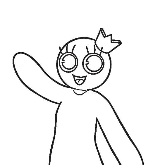 Rainbow Friends pro 2leté Děti omalovánka