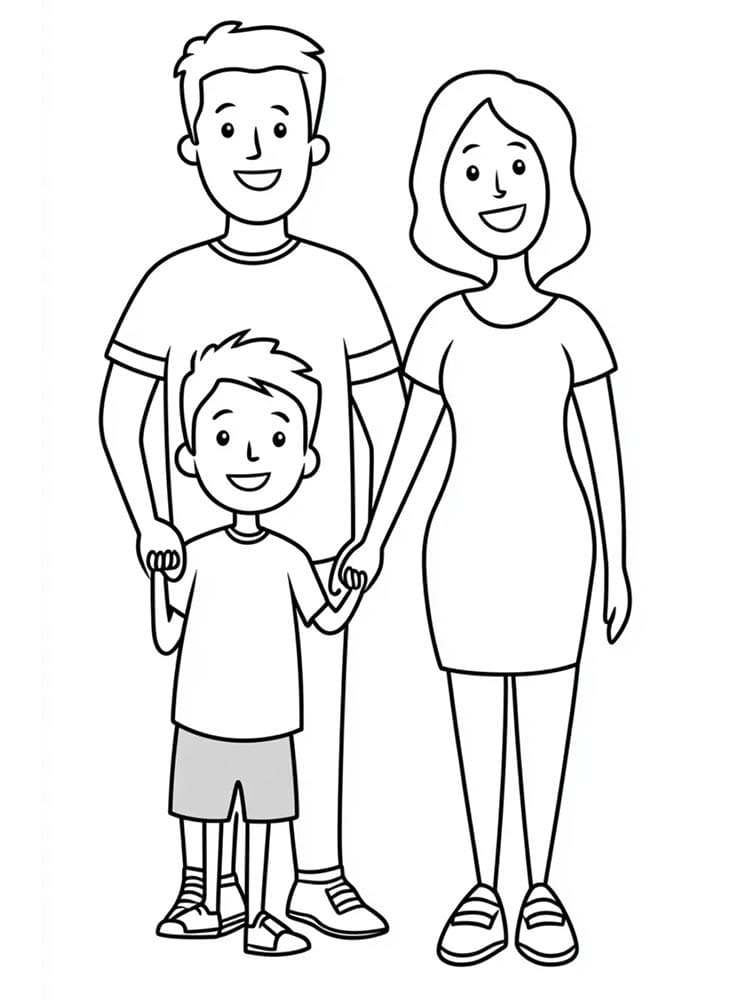 Rodina k Vymalování omalovánka