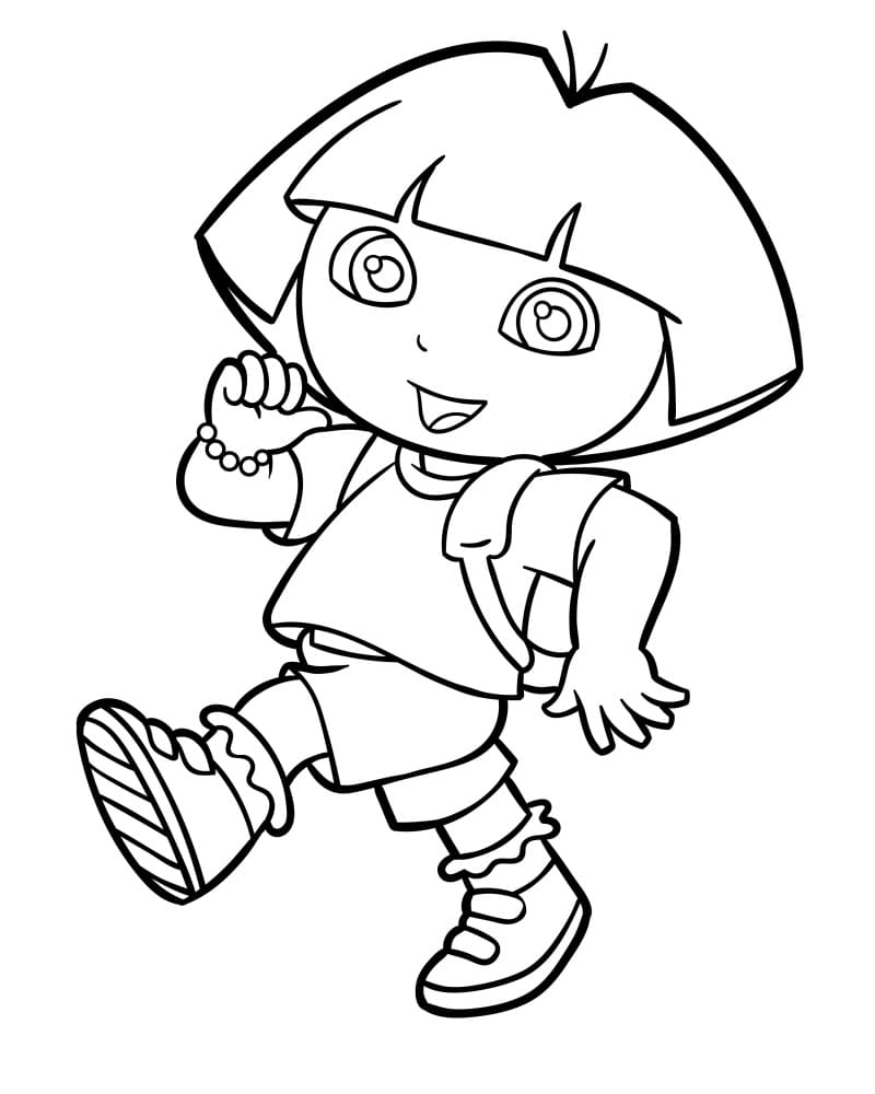 Rozkošná Dora Průzkumnice omalovánka