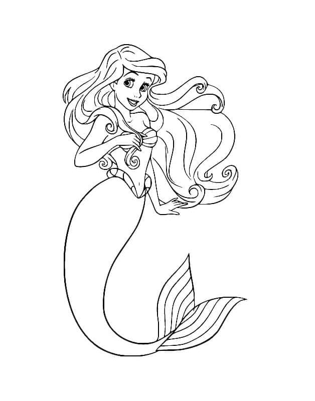 Rozkošná Malá mořská víla omalovánka