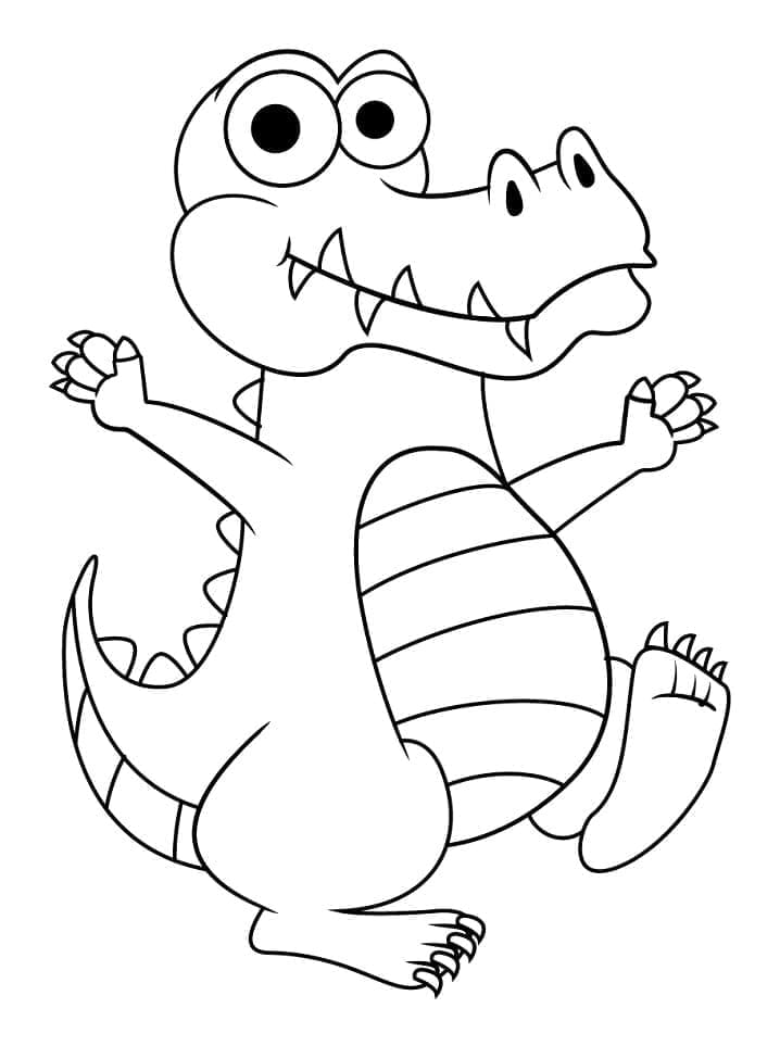 Rozkošný Krokodýl omalovánka