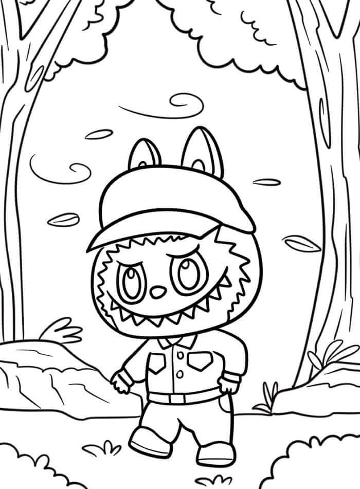 Rozkošný Labubu omalovánka