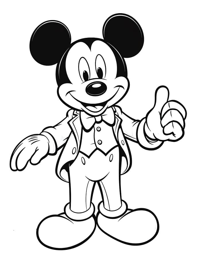 Rozkošný Mickey Mouse omalovánka