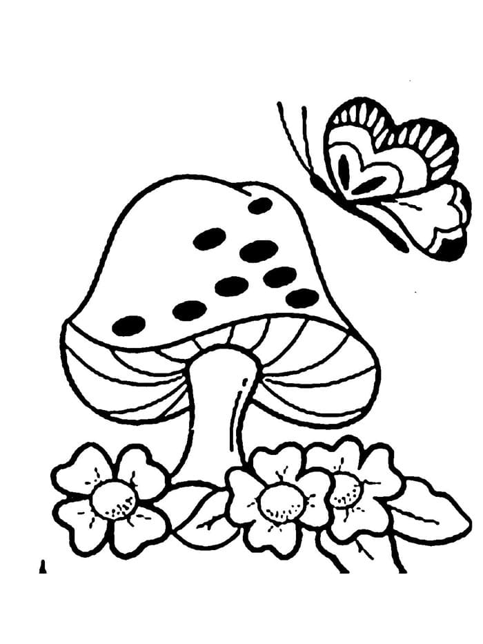 Roztomilá Houba omalovánka