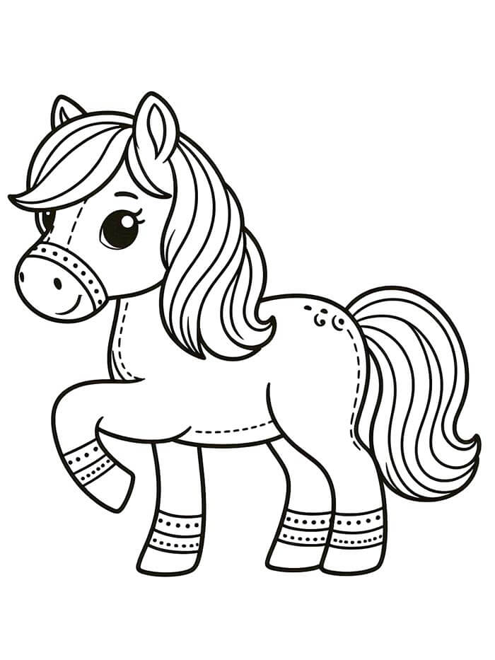 Roztomilá Kůň omalovánka