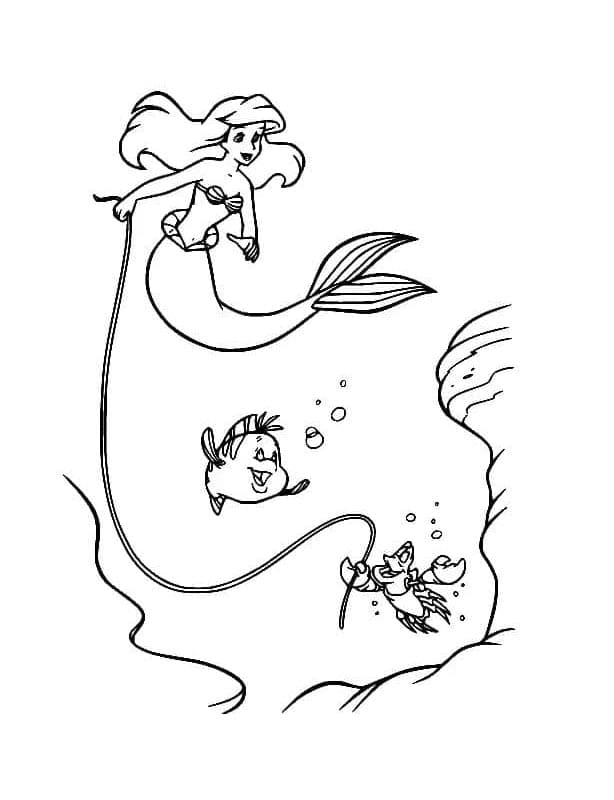 Roztomilá Malá mořská víla omalovánka