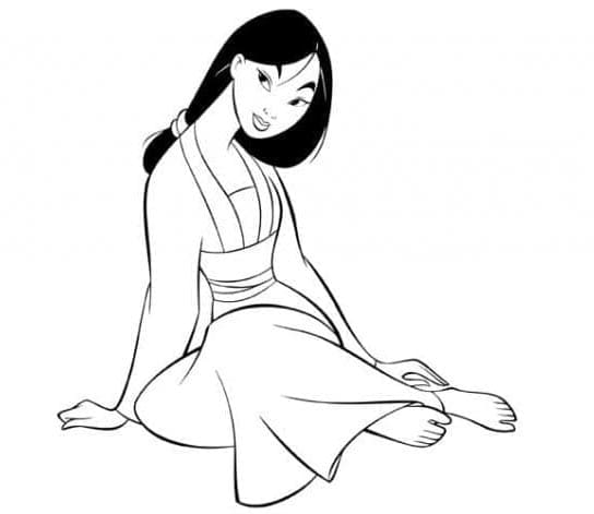 Roztomilá Mulan omalovánka