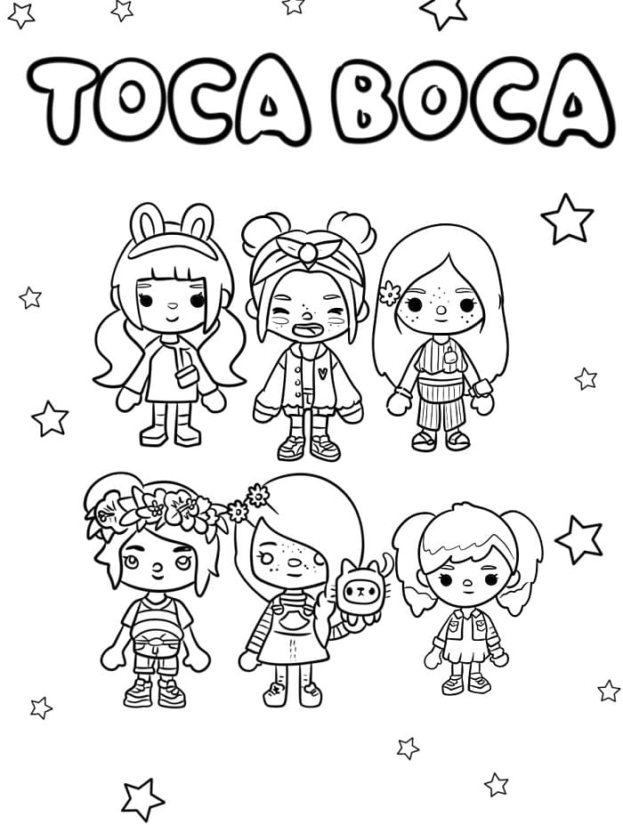 Roztomilá Toca Boca omalovánka
