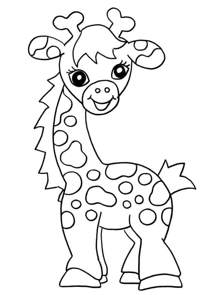 Roztomilá Žirafa omalovánka
