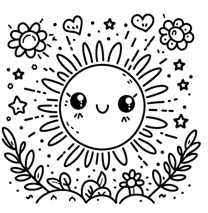 Roztomilé Slunce omalovánka