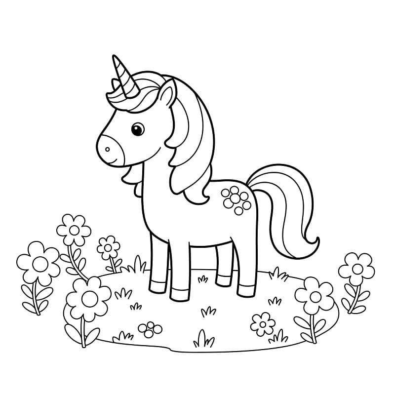 Roztomilý Jednorožec omalovánka