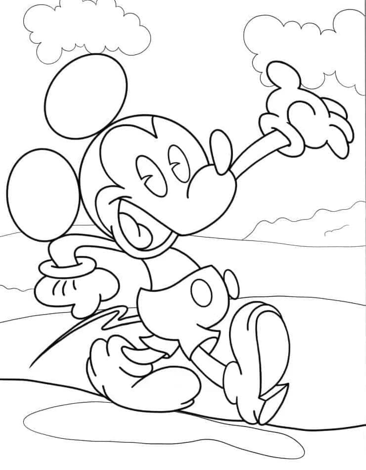 Roztomilý Mickey Mouse omalovánka