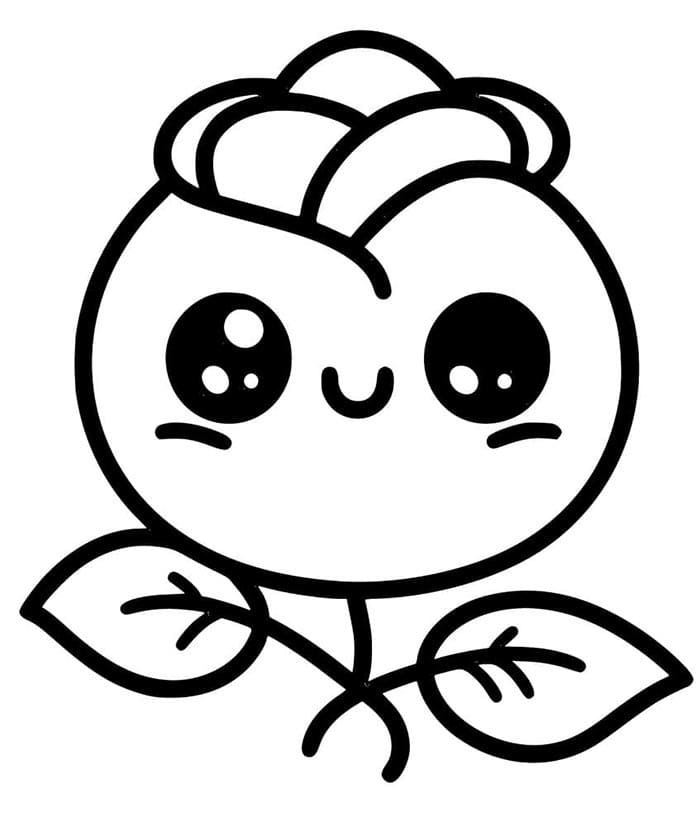 Růže pro 3leté Děti omalovánka