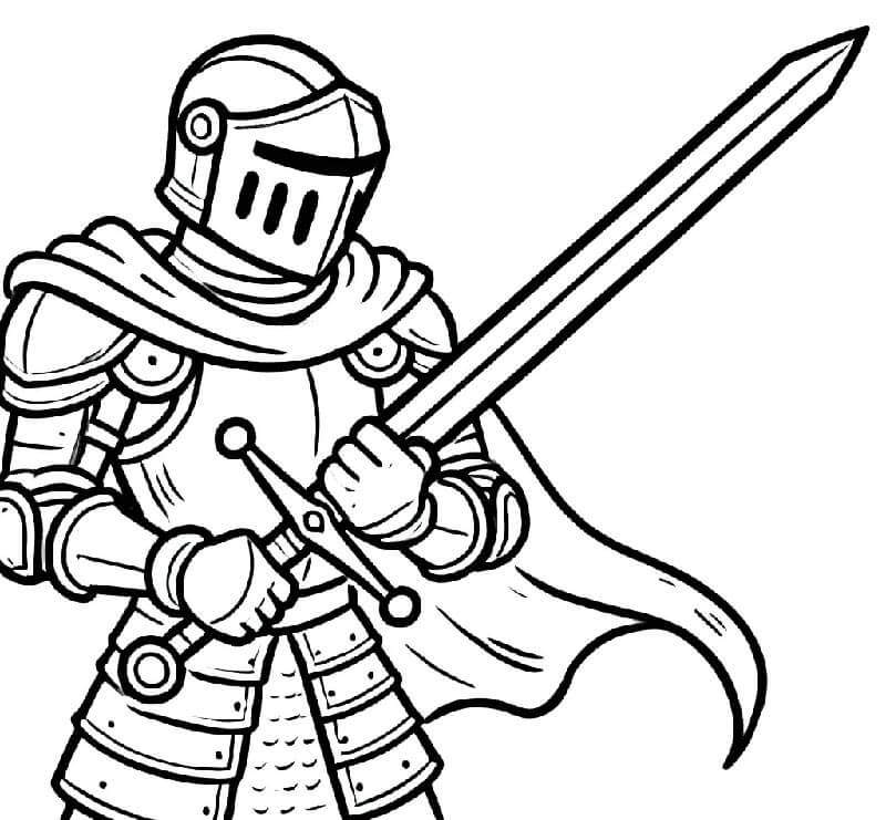 Rytíř Tisknutelný pro Děti omalovánka