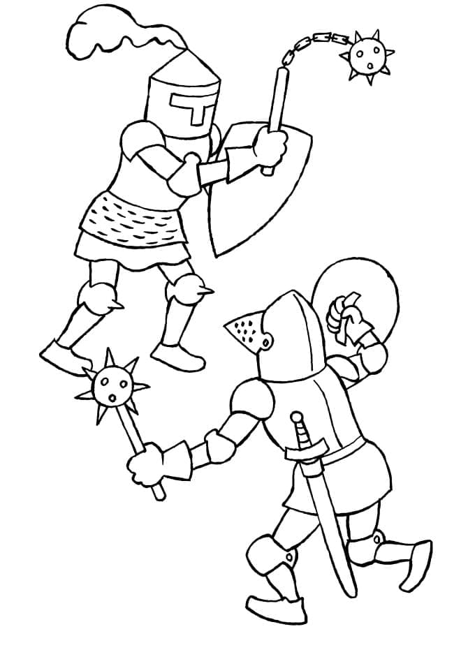 Rytíř Zdarma Vymalovatelné Obrázek omalovánka