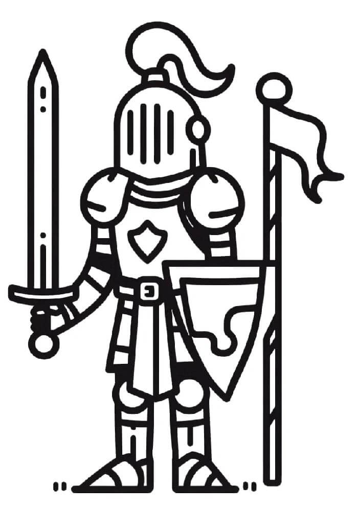 Rytíř k Tisku omalovánka
