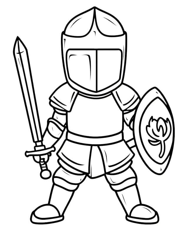 Rytíř pro 3leté Děti omalovánka