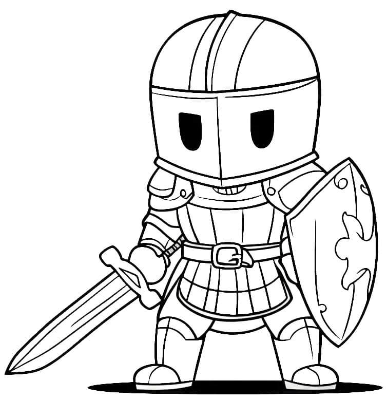 Rytíř pro 4leté Děti omalovánka