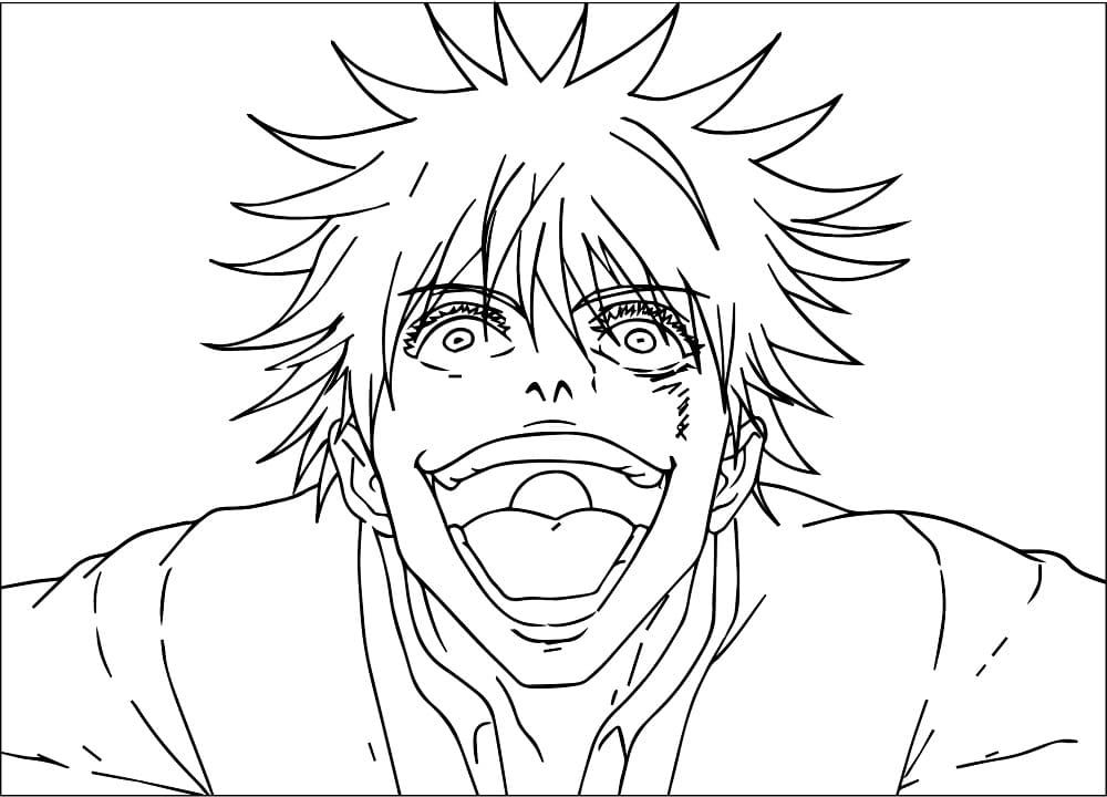 Satoru Gojo Zdarma Tisknutelný omalovánka