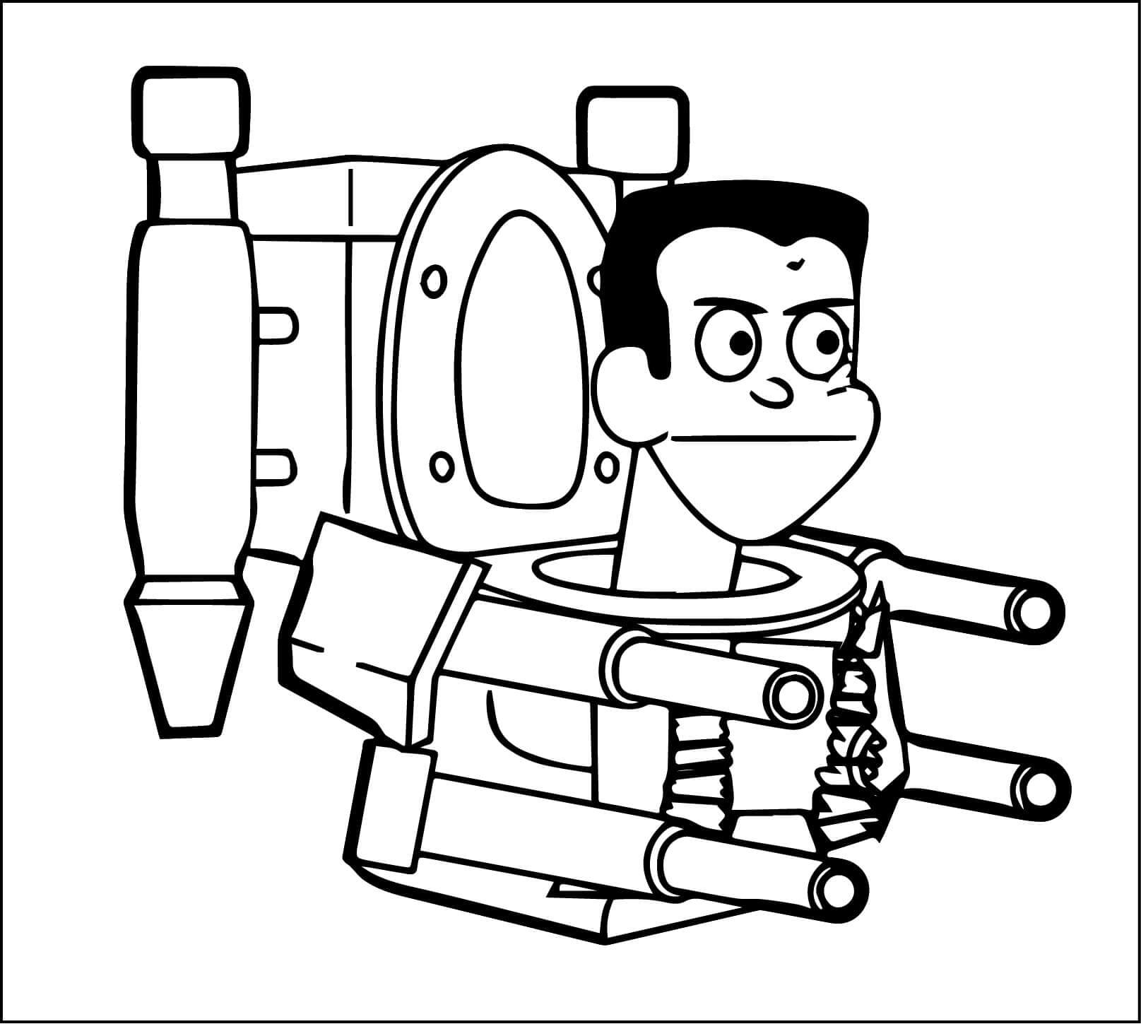 Skibidi Toilet pro 2leté Děti omalovánka