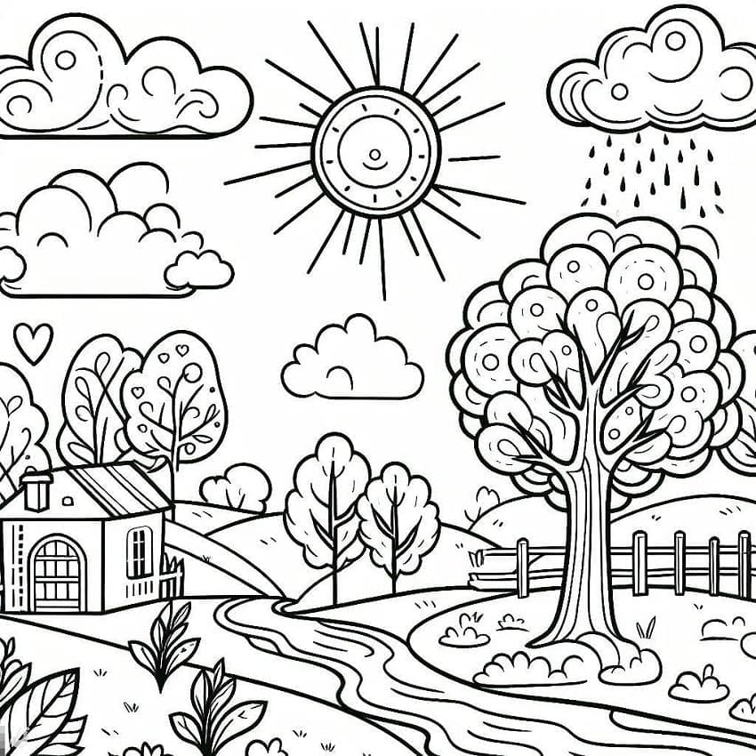 Skvělá Krajina omalovánka