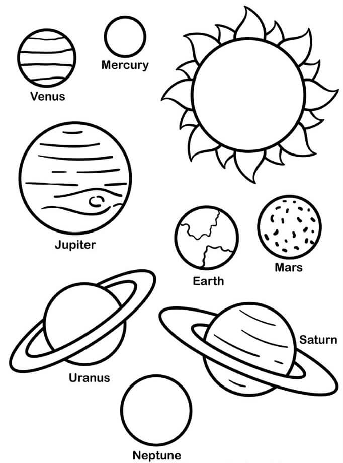 Skvělá Sluneční soustava omalovánka