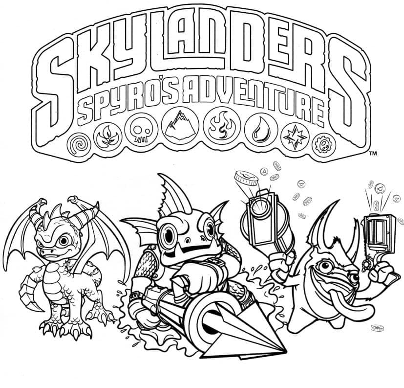 Skylanders Vymalovatelné pro Děti omalovánka