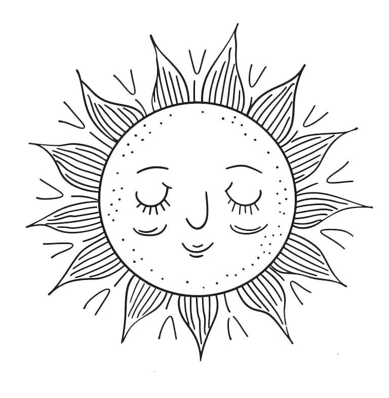 Slunce Vymalovatelné pro Děti omalovánka