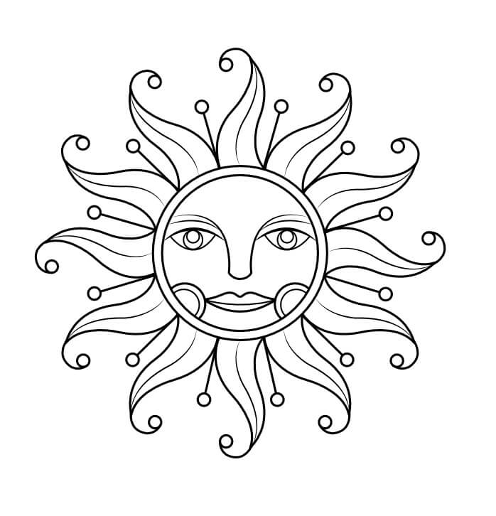 Slunce pro 3leté Děti omalovánka
