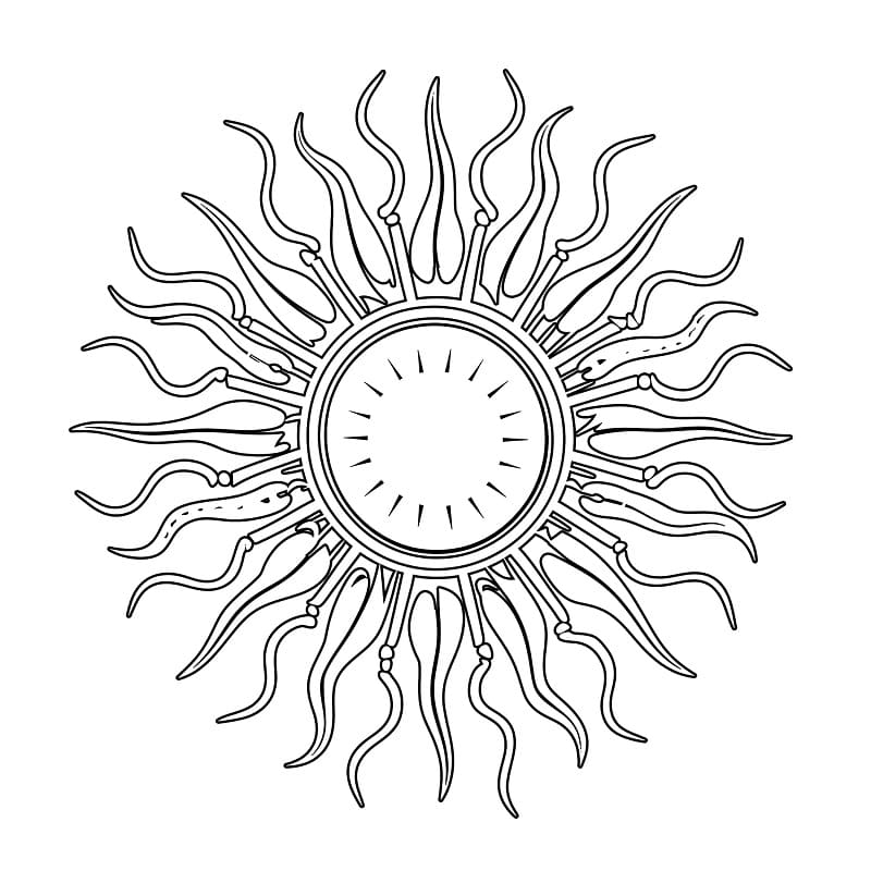 Slunce pro 5leté Děti omalovánka