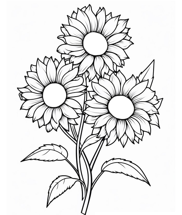 Slunečnice pro Děti omalovánka