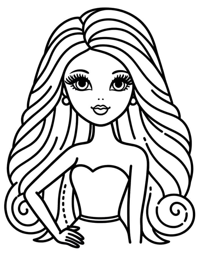 Snadná Barbie omalovánka