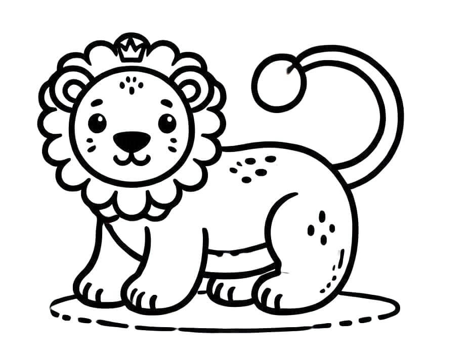 Snadná Lev omalovánka