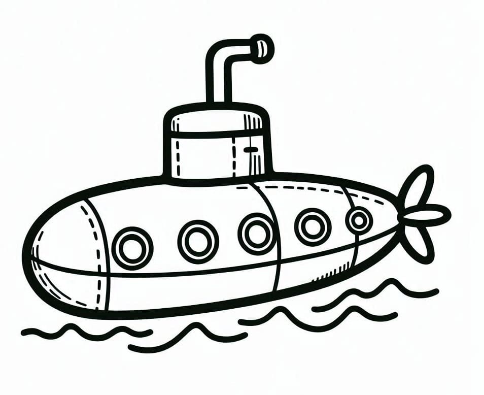 Snadná Ponorka omalovánka
