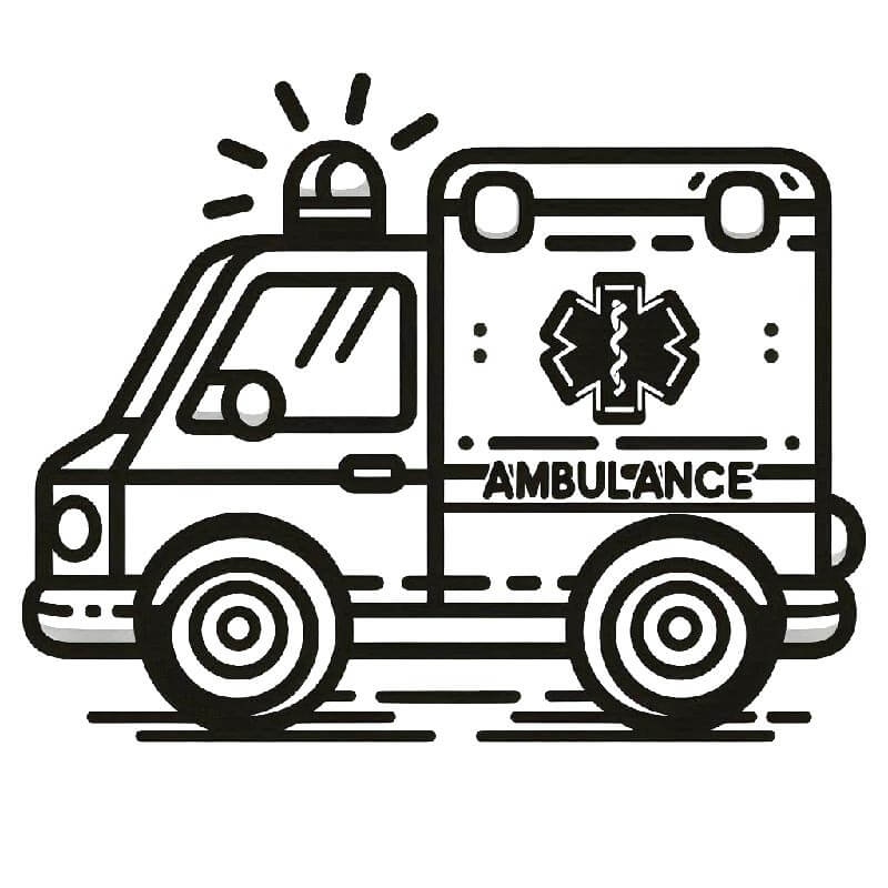 Snadná Sanitka omalovánka