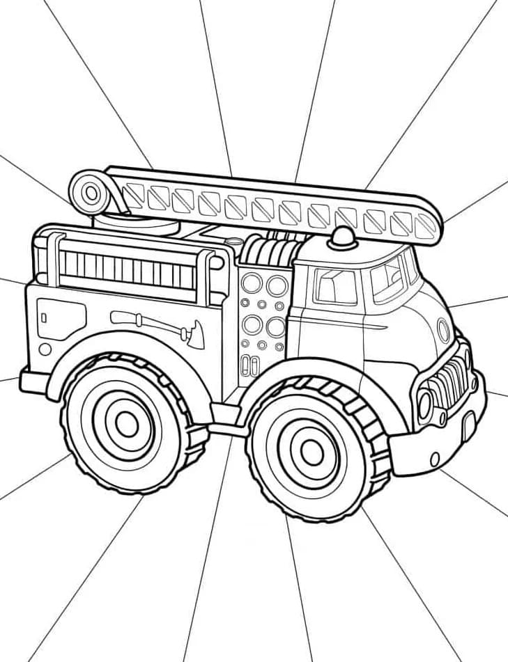 Snadné Hasičské Auto omalovánka