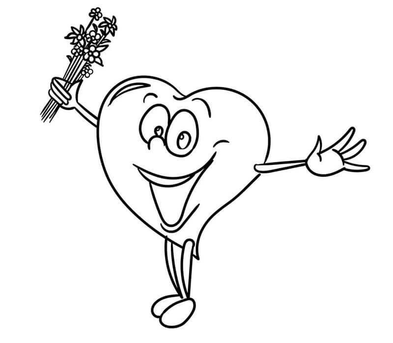 Snadné Srdce omalovánka