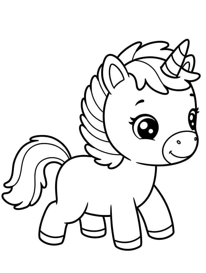 Snadný Jednorožec omalovánka